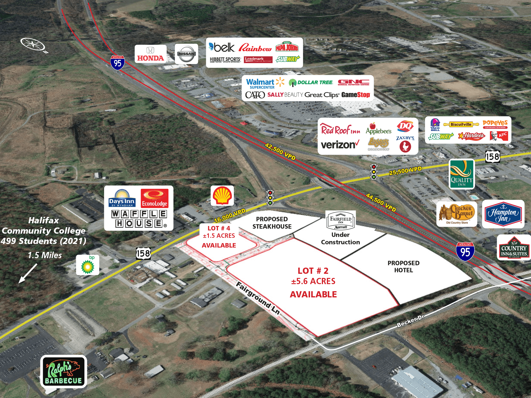 Highway Retail Pads Available – Roanoke Rapids, NC (MSA)