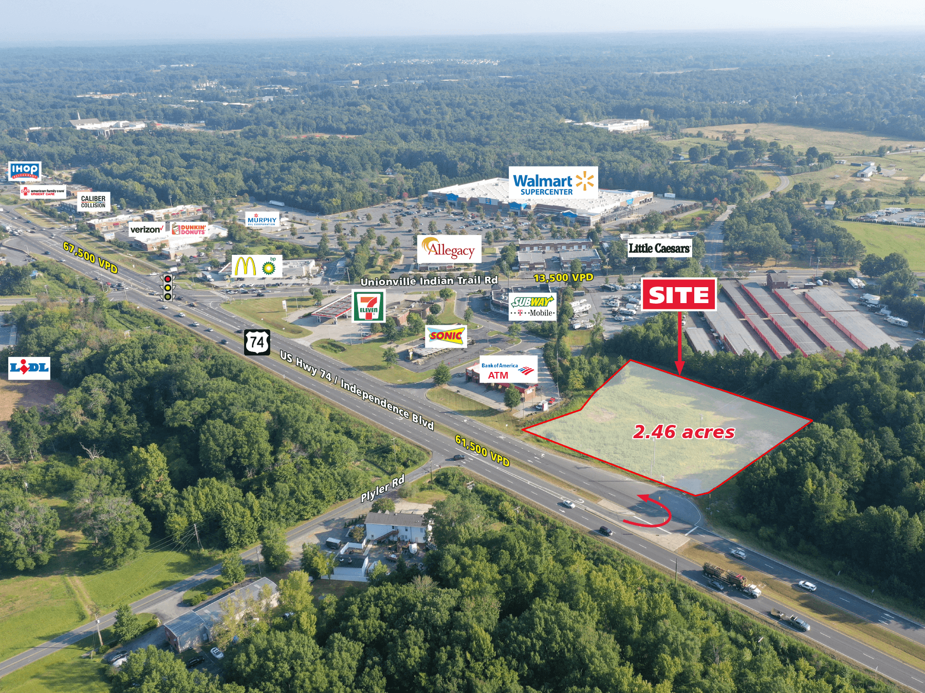 Commercial Land Indian Trail, NC